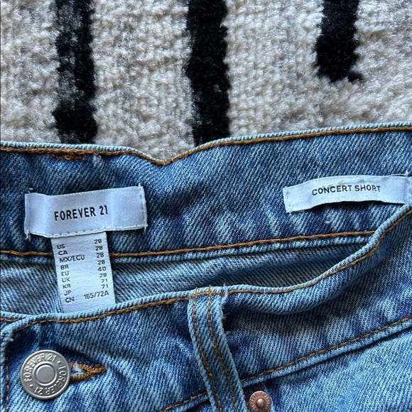 FOREVER 21 Distressed Blue Jean Shorts - Picture 2 of 3